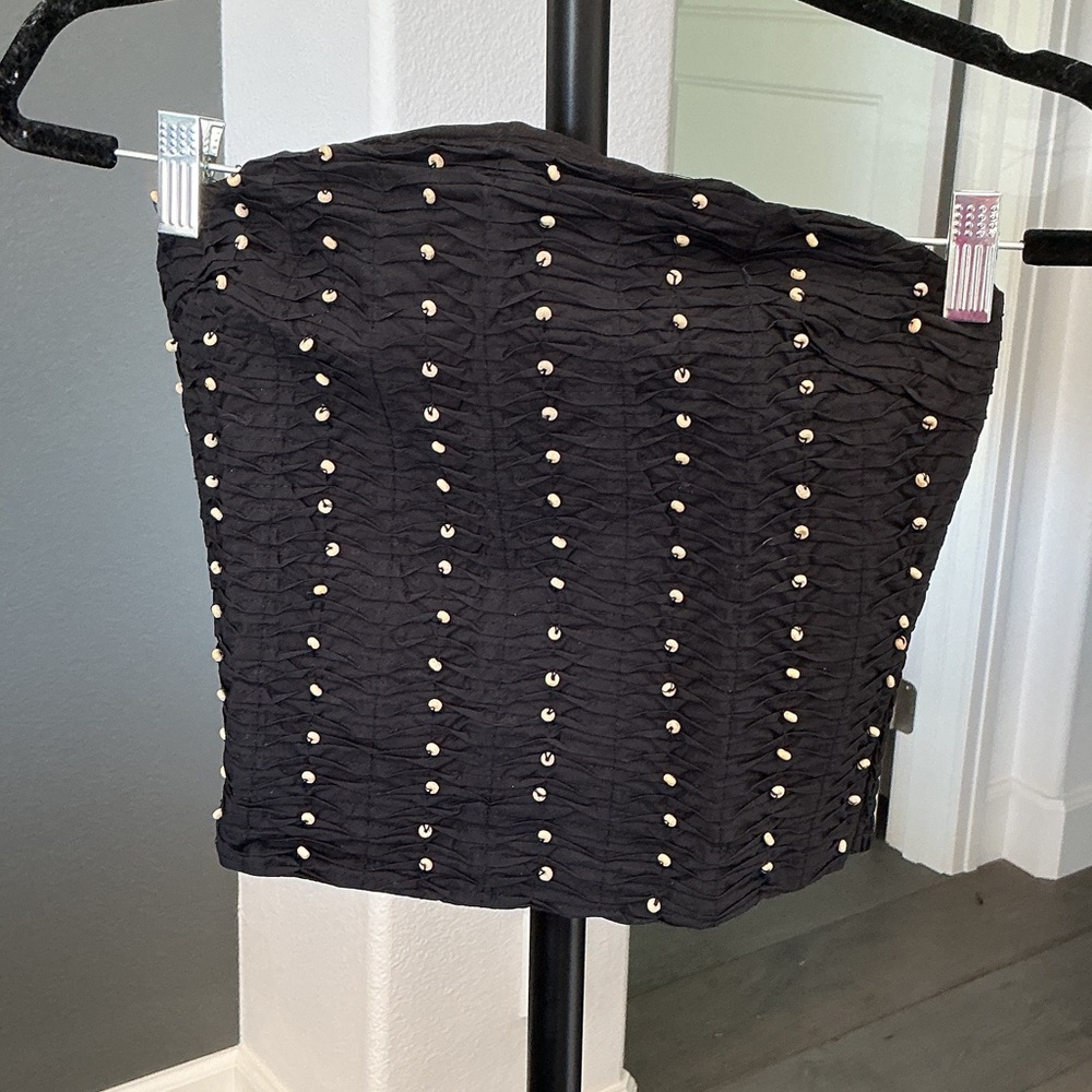 Zara Black Cami Tube Top with Beads S